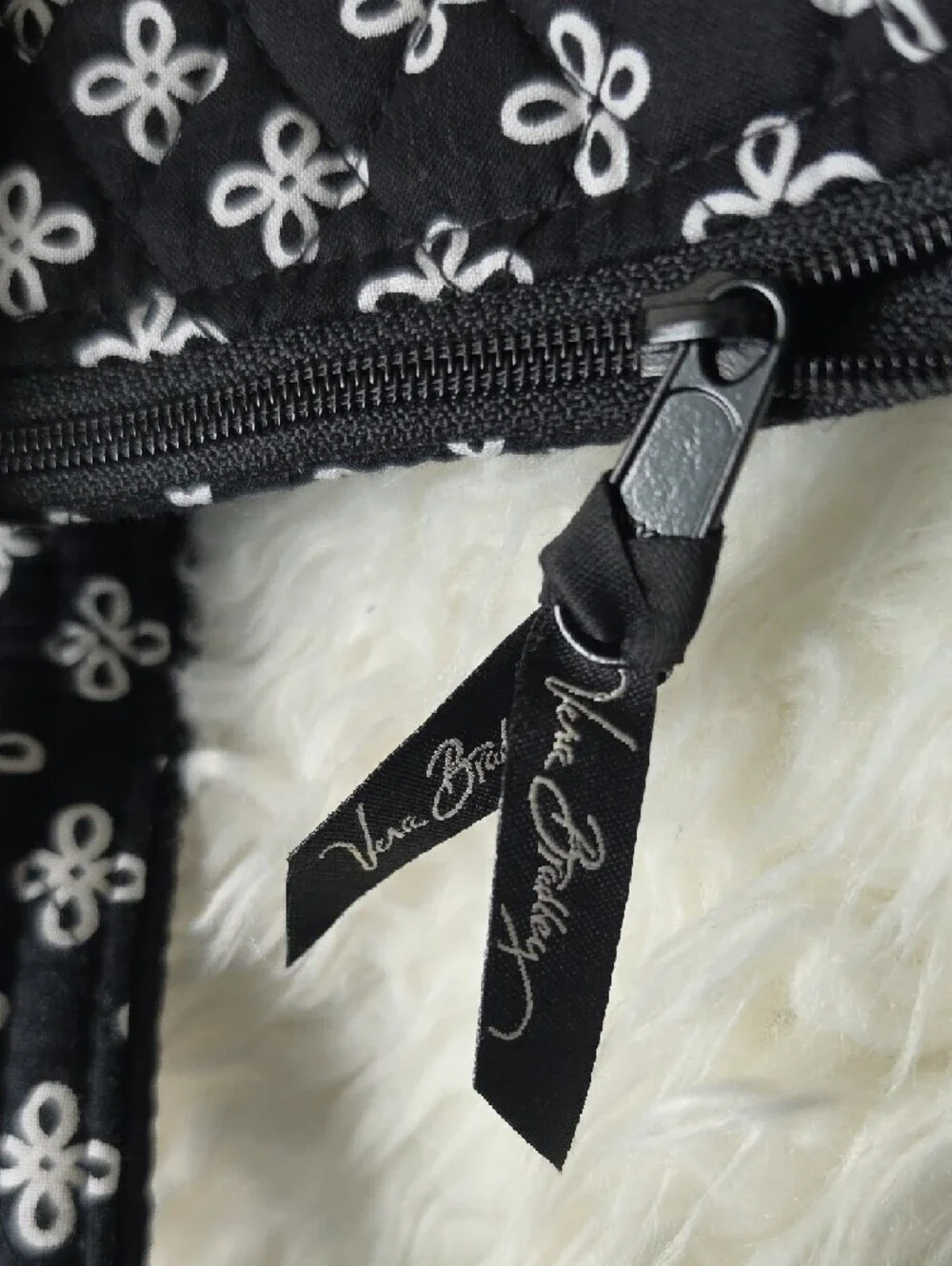 Large Black Quilted Vera Bradley Tote Bag
